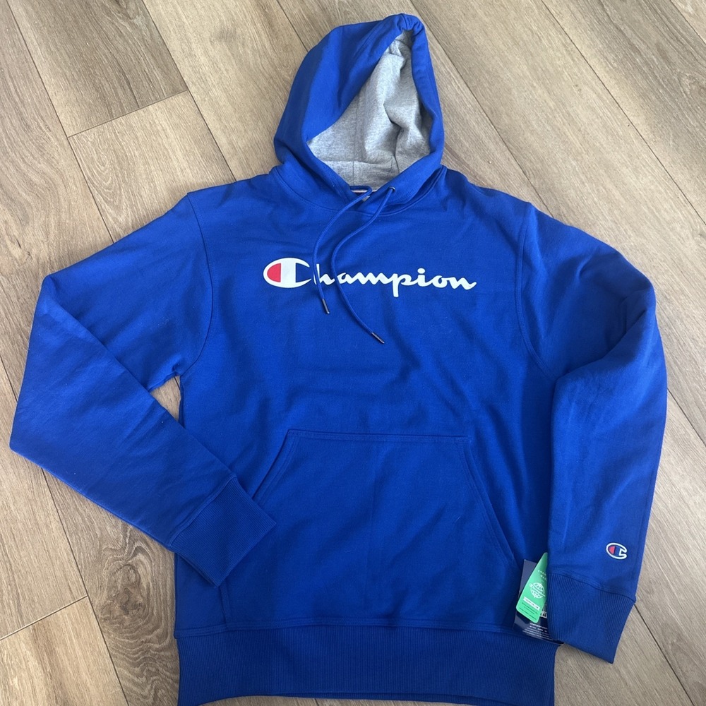 NWT Champion Powerblend Men's Pullover Hoodie Royal Blue Sports School Small
